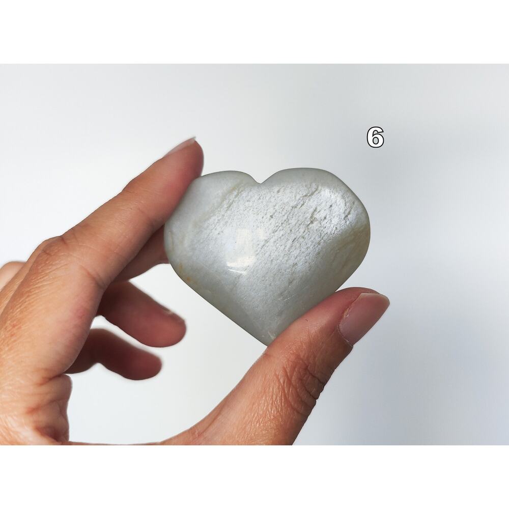 Super Flash Sage Moonstone Heart Carving Garnierite - Picture 8 of 12